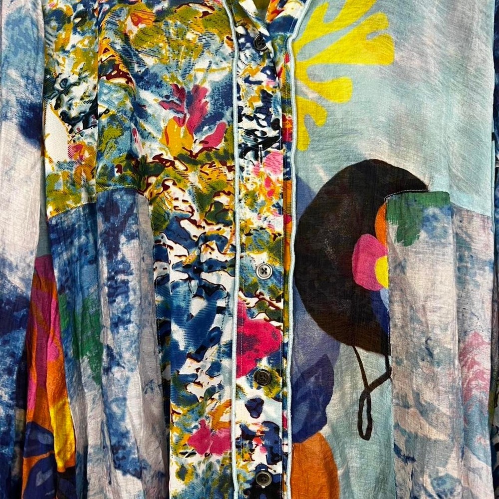 John Mark Watercolor Boho Button Down - Picture 3 of 4